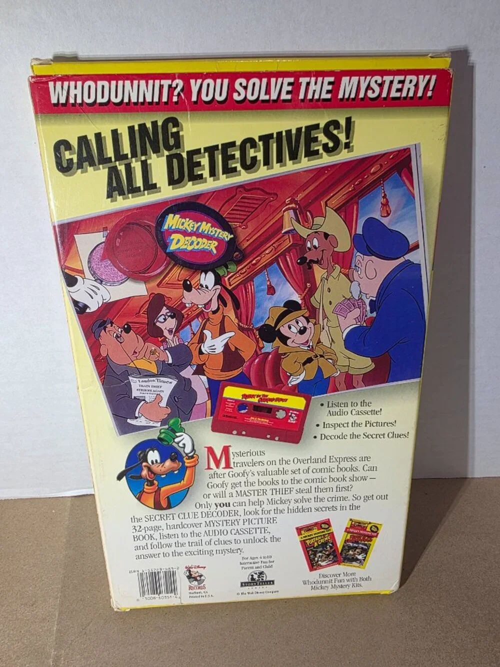 Vintage Mickey Mystery Kit Book With Cassette and Secret Clue Decoder NEW